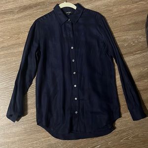 Lord & Taylor Small Navy Button-down